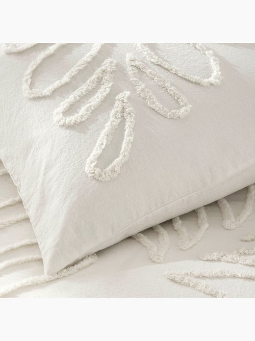 Parure de lit 3 pièces 100% coton tufté housse + taies - Kiabi Parure de lit 3 pièces 100% coton tufté housse + taies - Kiabi