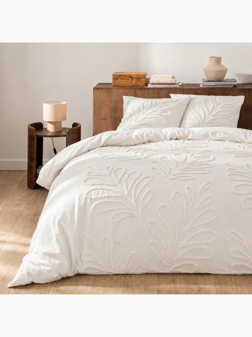 Parure de lit 3 pièces 100% coton tufté housse + taies - Kiabi Parure de lit 3 pièces 100% coton tufté housse + taies - Kiabi