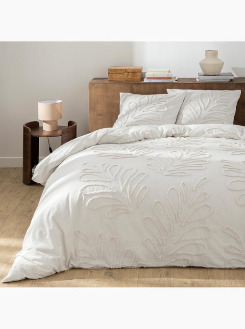 Parure de lit 3 pièces 100% coton tufté housse + taies - Kiabi Parure de lit 3 pièces 100% coton tufté housse + taies - Kiabi
