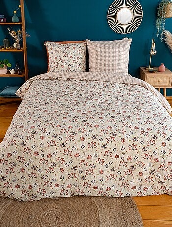 Parure de lit 3 pièces 2 personnes - Housse de couette + 2 taies d'oreiller