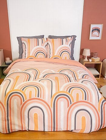 Parure de lit 3 pièces 2 personnes - Housse de couette + 2 taies d'oreiller