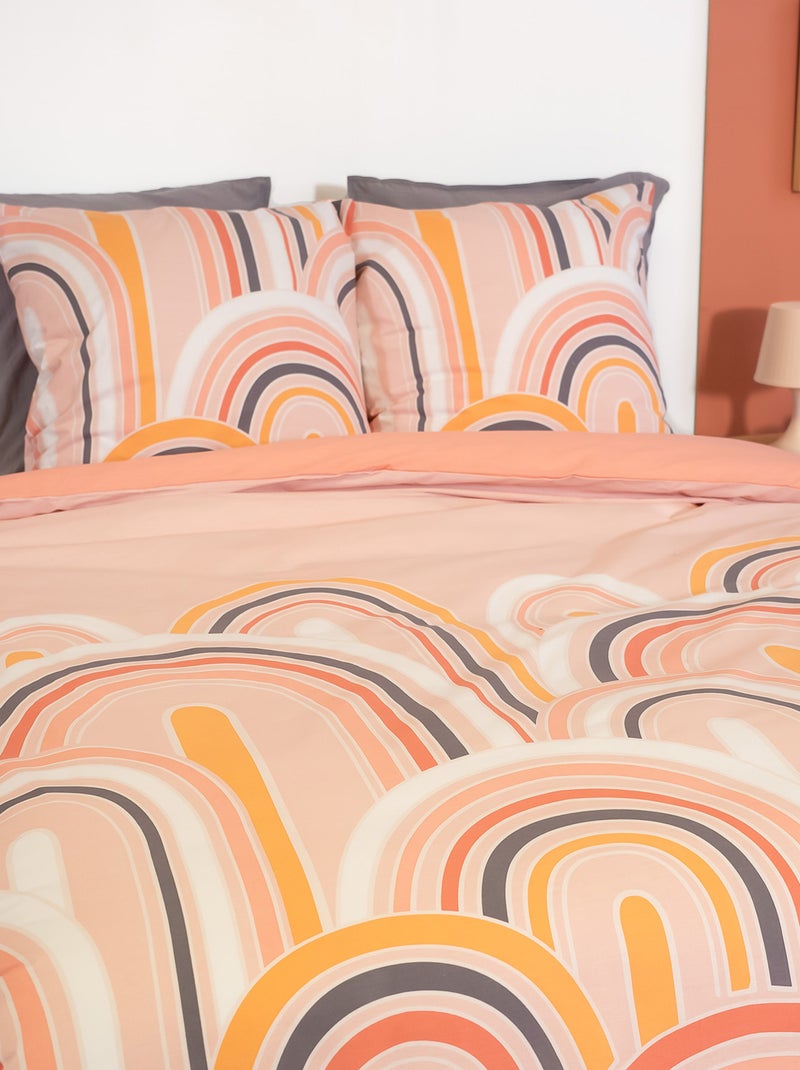 Parure de lit 3 pièces 2 personnes - Housse de couette + 2 taies d'oreiller Orange - Kiabi