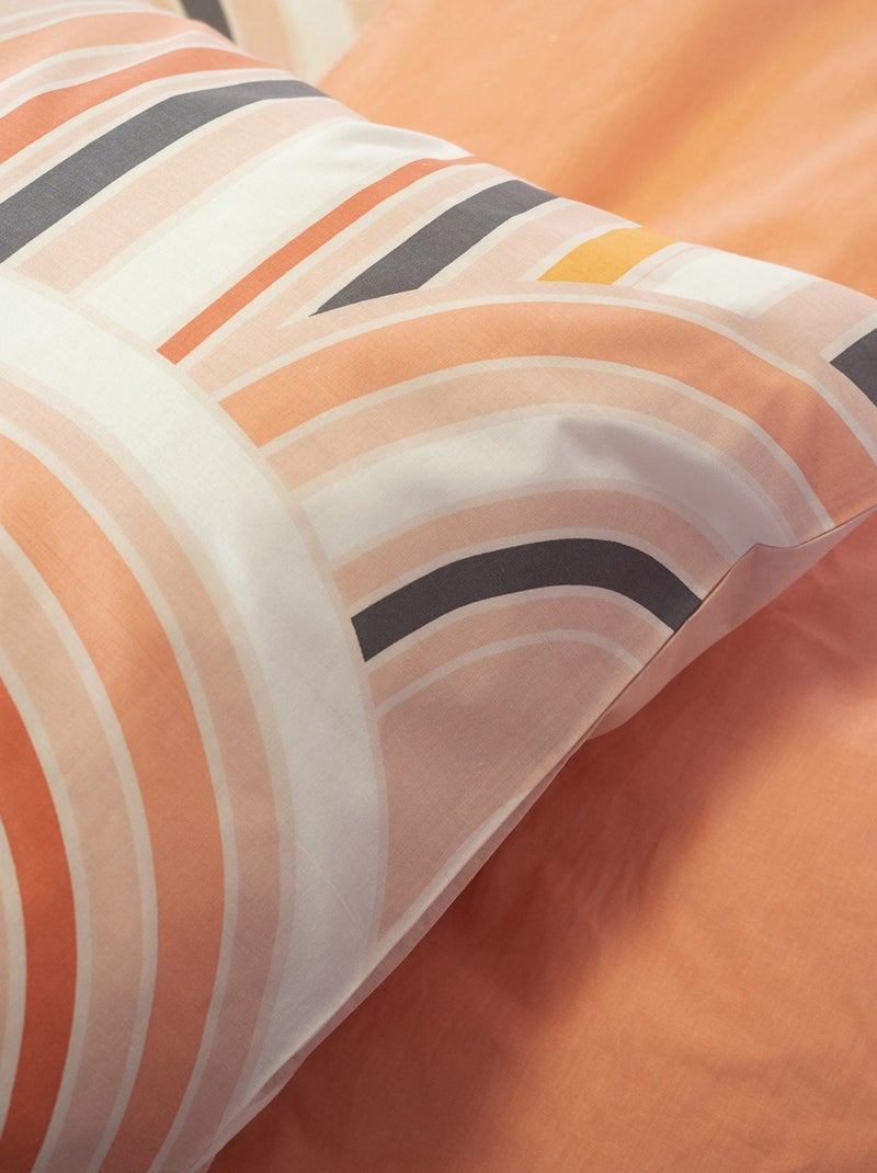 Parure de lit 3 pièces 2 personnes - Housse de couette + 2 taies d'oreiller Orange - Kiabi