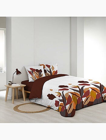 Parure de lit 3 pièces 240 x 220 cm imprimée coton 57 fils paloma
