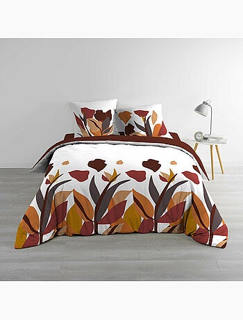 Parure de lit 3 pièces 240 x 220 cm imprimée coton 57 fils paloma