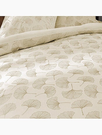 Parure de lit 3 pièces 240 x 220 cm velours imprimé métallisé ginkoa