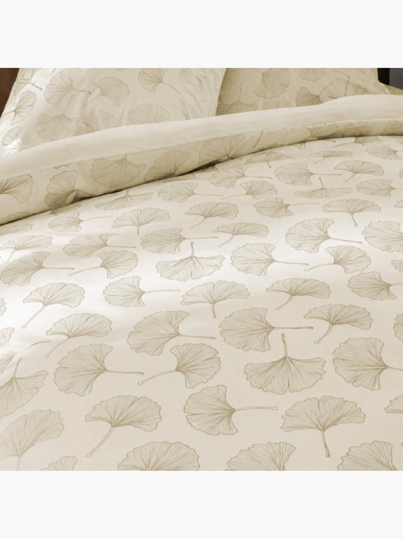 Parure de lit 3 pièces 240 x 220 cm velours imprimé métallisé ginkoa Beige naturel - Kiabi