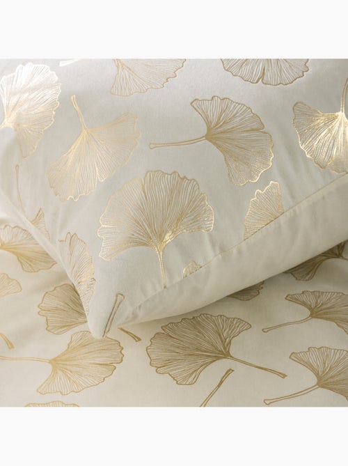 Parure de lit 3 pièces 240 x 220 cm velours imprimé métallisé ginkoa - Kiabi Parure de lit 3 pièces 240 x 220 cm velours imprimé métallisé ginkoa - Kiabi