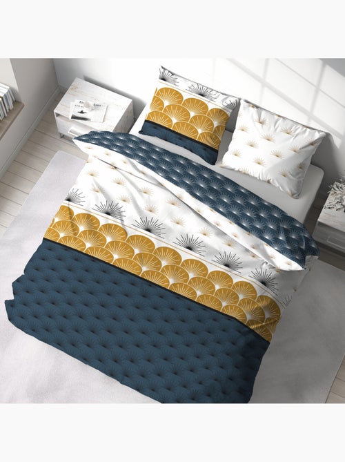 Parure de lit 3 pièces à motifs géométriques - Kiabi