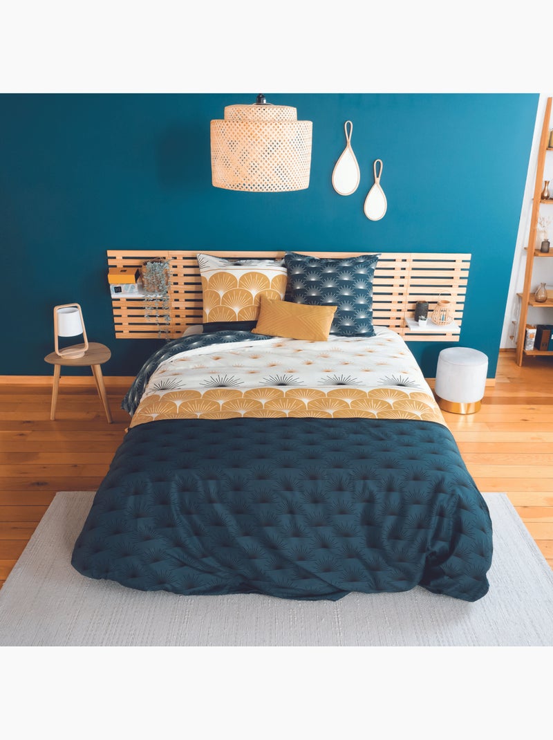 Parure de lit 3 pièces à motifs géométriques Bleu - Kiabi