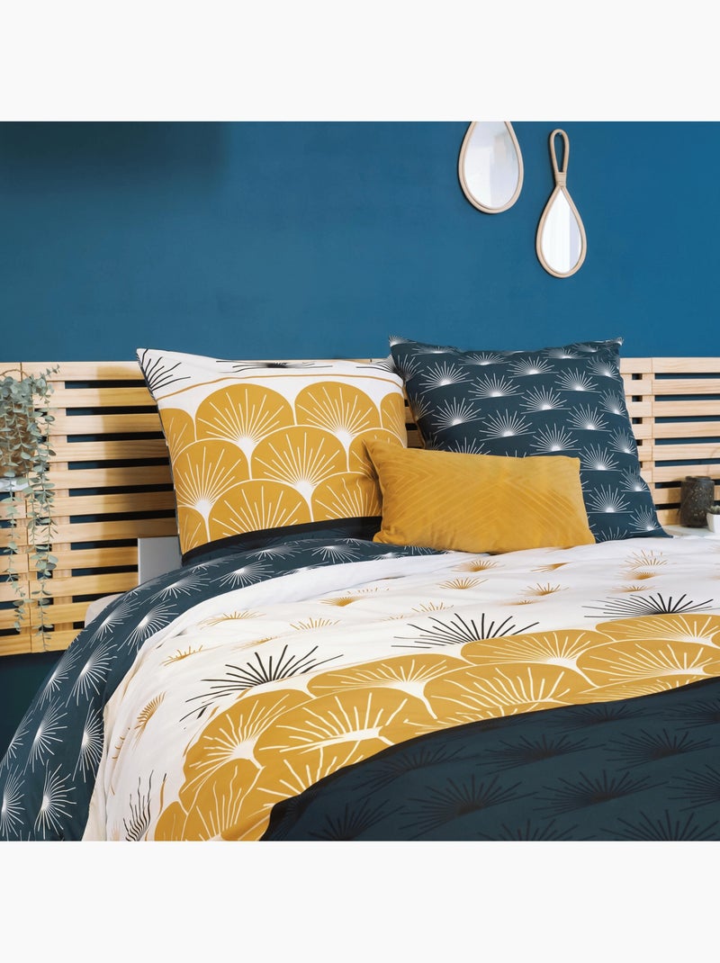 Parure de lit 3 pièces à motifs géométriques Bleu - Kiabi