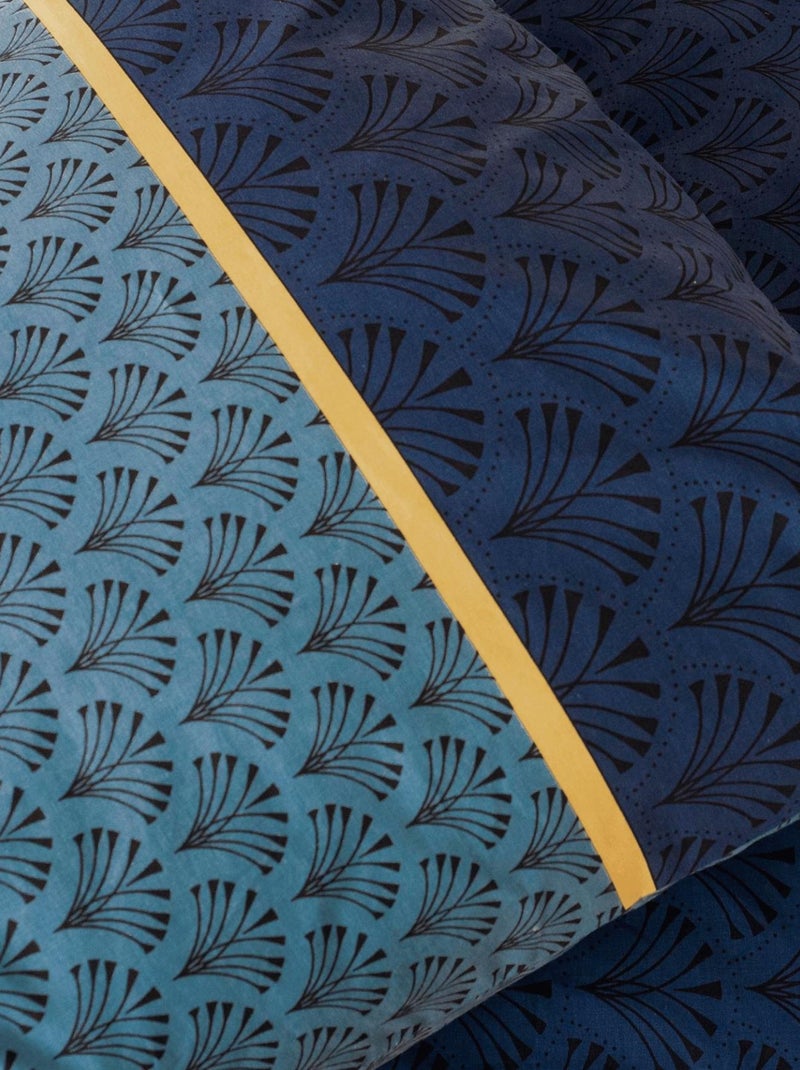 Parure de lit 3 pièces à motifs géométriques réversible Bleu - Kiabi