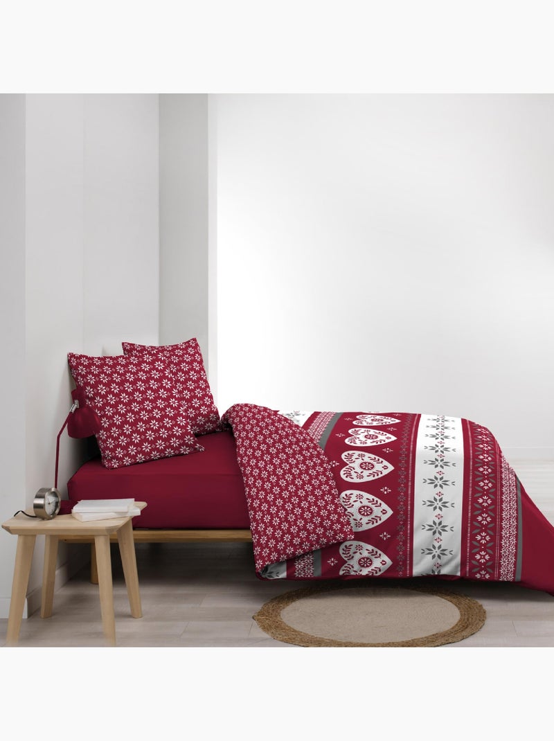 Parure de lit 3 Pièces Alpage Rouge - Kiabi