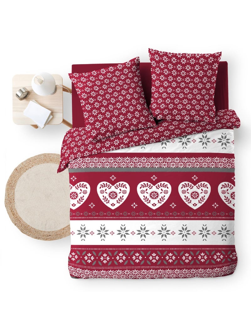 Parure de lit 3 Pièces Alpage Rouge - Kiabi
