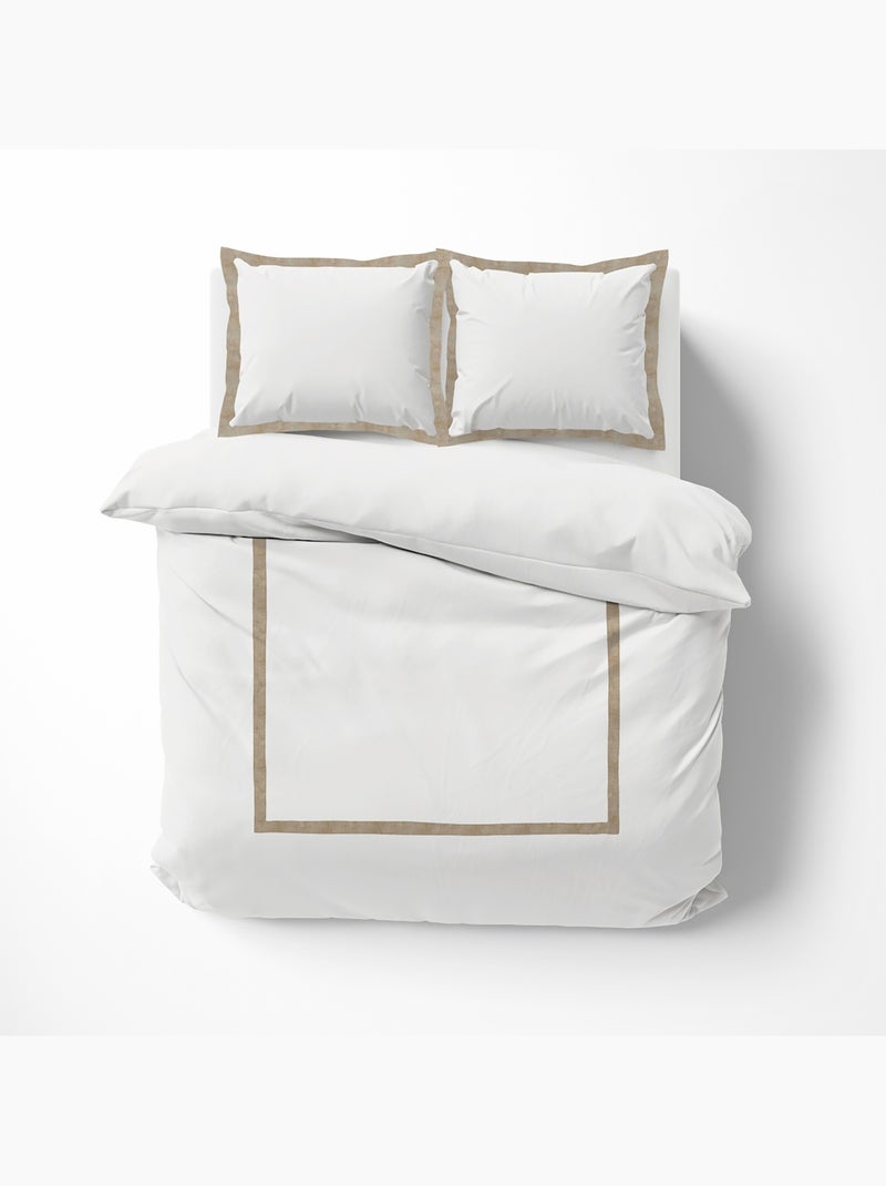 Parure de lit 3 Pièces coton et lin Blanc - Kiabi