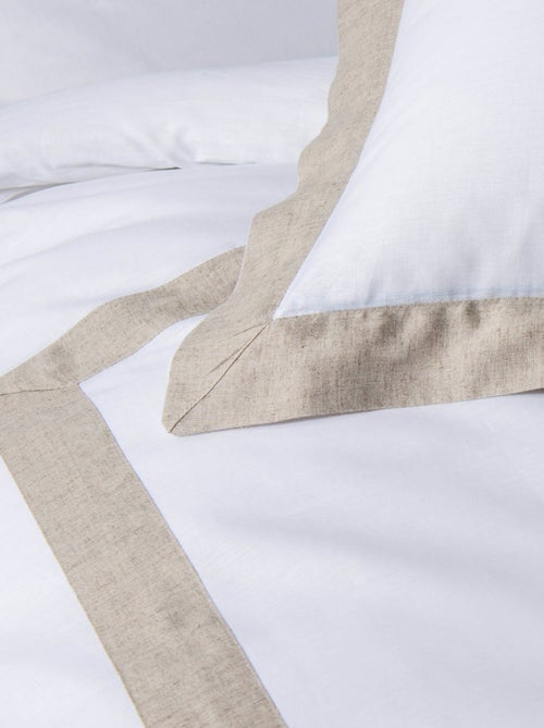 Parure de lit 3 Pièces coton et lin - Kiabi