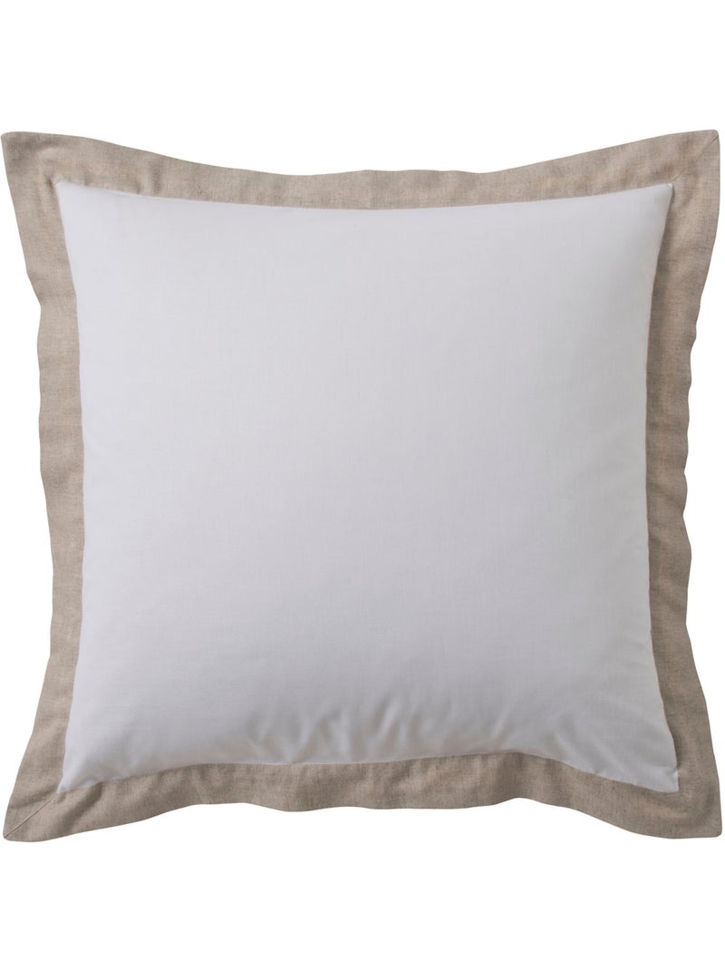 Parure de lit 3 Pièces coton et lin Blanc - Kiabi