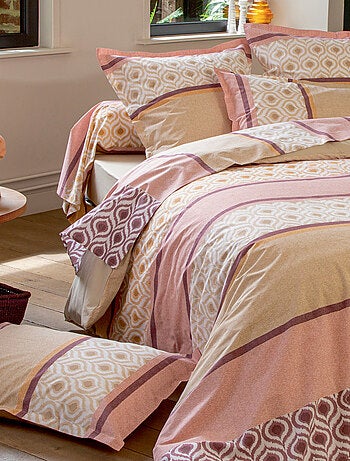 Parure de lit 3 pièces coton ethnique housse + taies