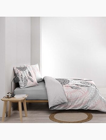Parure de lit 3 pièces coton motif attrape-rêves housse + taies