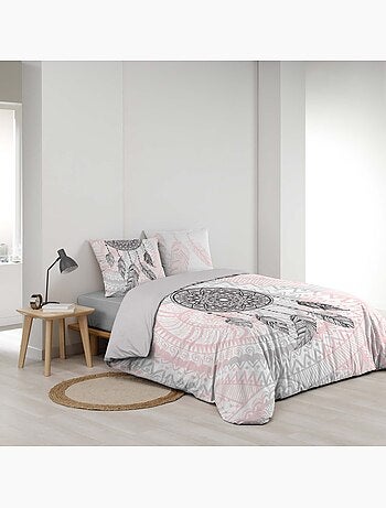 Parure de lit 3 pièces coton motif attrape-rêves housse + taies