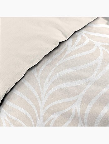 Parure de lit 3 pièces en coton feuille design housse + taies