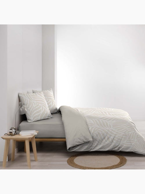 Parure de lit 3 pièces en coton feuille design housse + taies - Kiabi Parure de lit 3 pièces en coton feuille design housse + taies - Kiabi