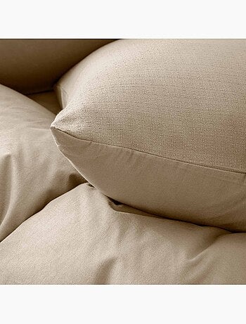 Parure de lit 3 pièces en coton tissage épais housse + taies