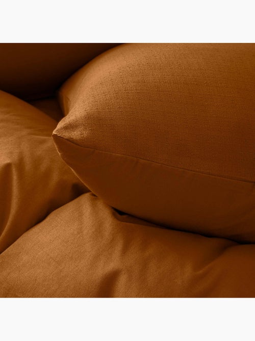 Parure de lit 3 pièces en coton tissage épais housse + taies - Kiabi