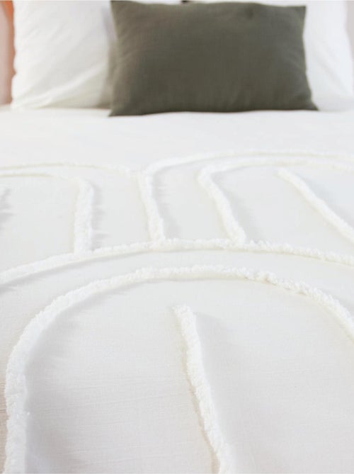 Parure de lit 3 pièces en coton tufté - Kiabi