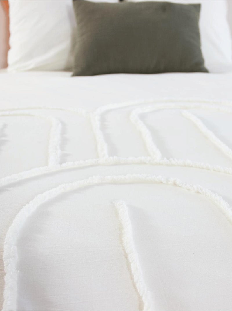 Parure de lit 3 pièces en coton tufté Blanc - Kiabi