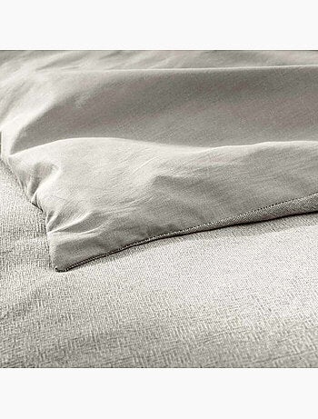 Parure de lit 3 pièces en fils teints lavés unis – Meline