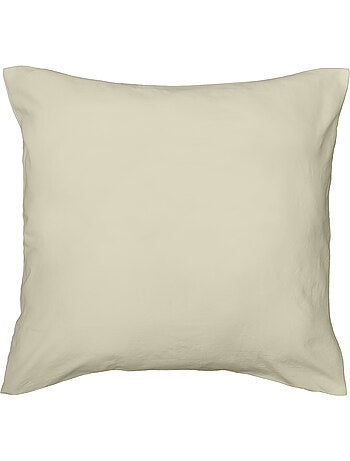 Parure de lit 3 pièces en microfibre unie lavée housse + taies