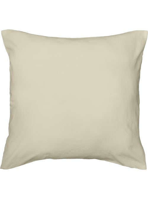 Parure de lit 3 pièces en microfibre unie lavée housse + taies - Kiabi