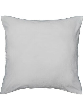 Parure de lit 3 pièces en microfibre unie lavée housse + taies