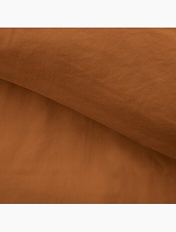 Parure de lit 3 pièces en microfibre unie lavée housse + taies