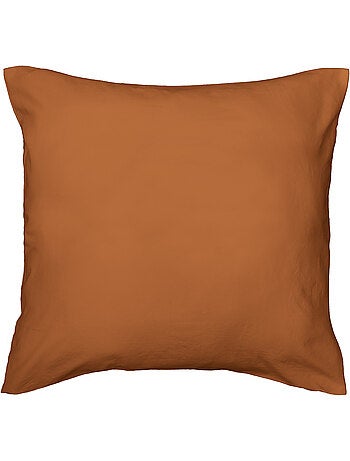 Parure de lit 3 pièces en microfibre unie lavée housse + taies