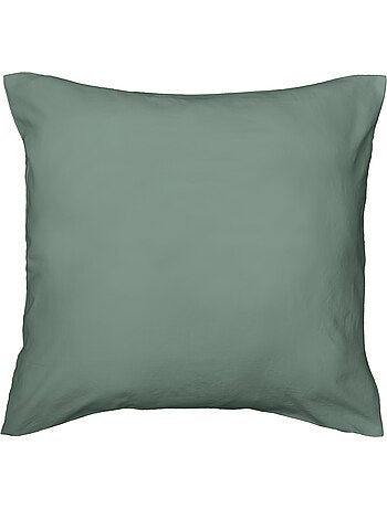 Parure de lit 3 pièces en microfibre unie lavée housse + taies