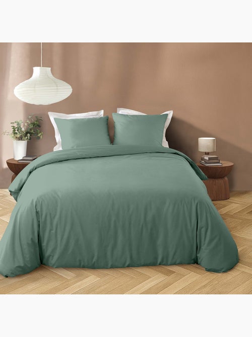 Parure de lit 3 pièces en microfibre unie lavée housse + taies - Kiabi