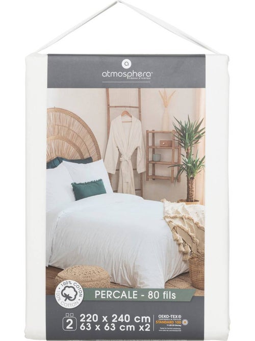 Parure de lit 3 pièces en percale de coton LANDIHA - Kiabi