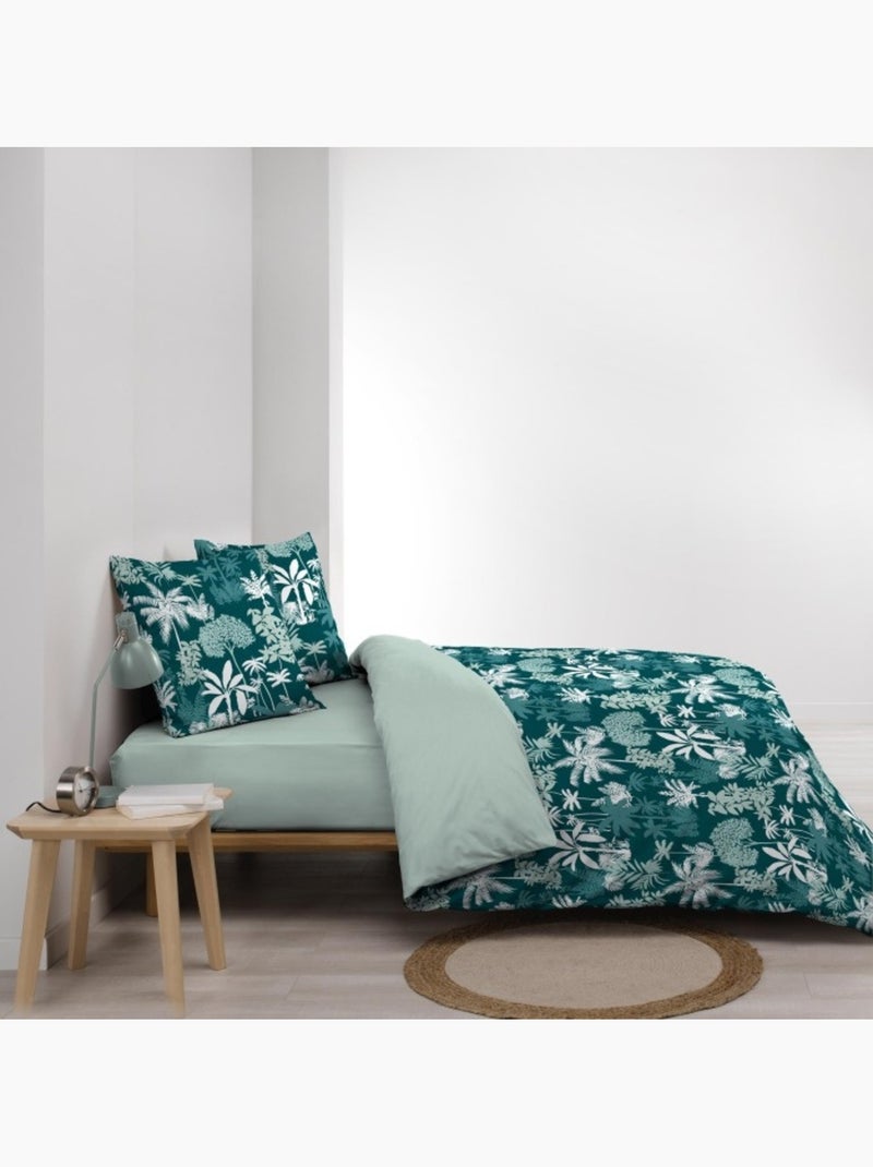 Parure de lit 3 pièces en polycoton 52 fils Scarlett Vert émeraude - Kiabi