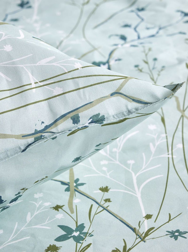 Parure de lit 3 pièces esprit fleurs printanières Vert - Kiabi