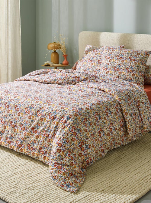 Parure de lit 3 pièces flanelle de coton floral housse + taies - Kiabi Parure de lit 3 pièces flanelle de coton floral housse + taies - Kiabi