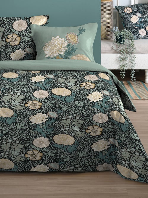 Parure de lit 3 pièces florale en coton - Kiabi
