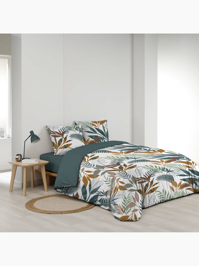 Parure de lit 3 pièces imprimée coton 57 fils assana Bleu - Kiabi