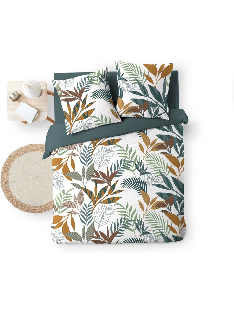 Parure de lit 3 pièces imprimée coton 57 fils assana Bleu - Kiabi