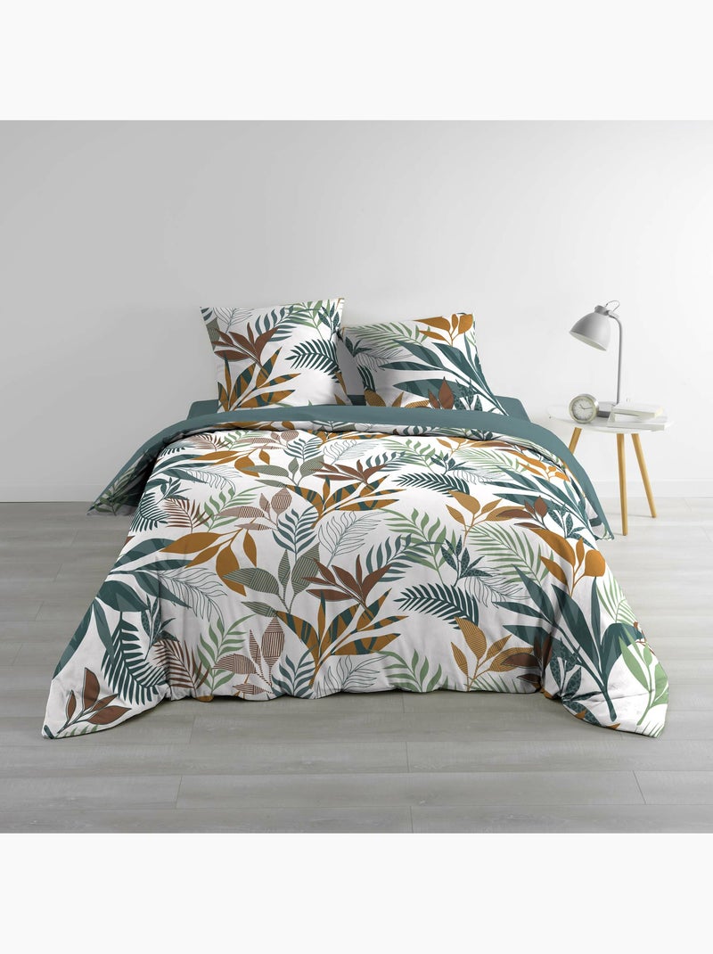 Parure de lit 3 pièces imprimée coton 57 fils assana Bleu - Kiabi