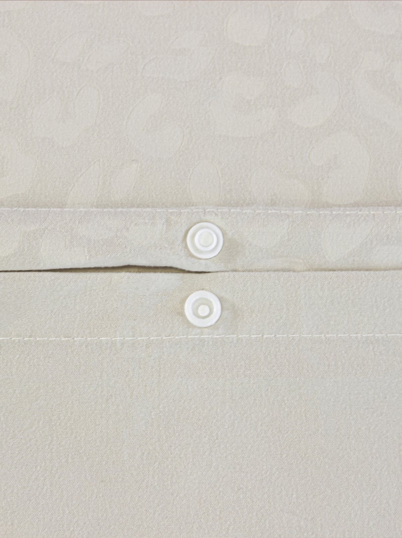 Parure de lit 3 pièces léopard microfibre housse + taies Crème - Kiabi