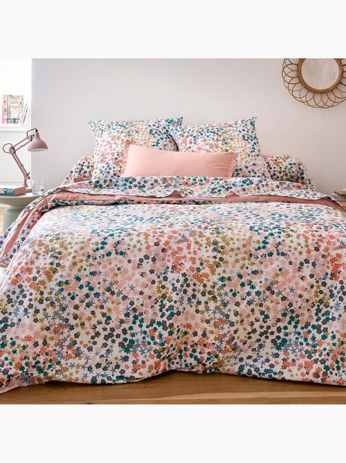 Parure de lit 3 pièces percale de coton 80 fils floral housse + taies - Kiabi Parure de lit 3 pièces percale de coton 80 fils floral housse + taies - Kiabi