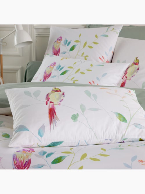 Parure de lit 3 pièces percale de coton 80 fils housse + taies - Kiabi