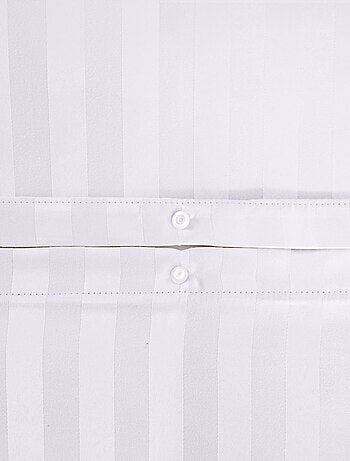 Parure de lit 3 pièces satin à fines rayures housse + taies